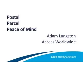 Postal Parcel Peace of Mind