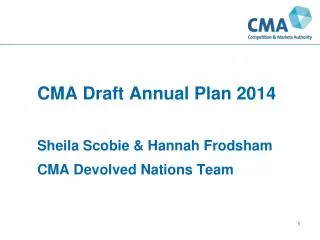 CMA Draft Annual Plan 2014