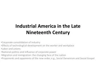 Industrial America in the Late Nineteenth Century