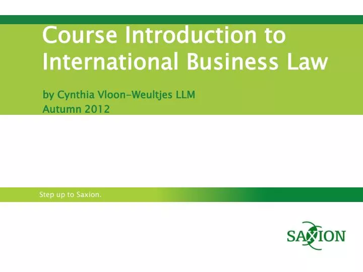 course introduction to international business l aw