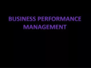 BUSINESS PERFORMANCE MANAGEMENT