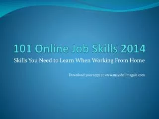 101 Online Job Skills 2014