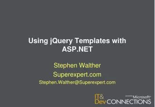 Using jQuery Templates with ASP.NET