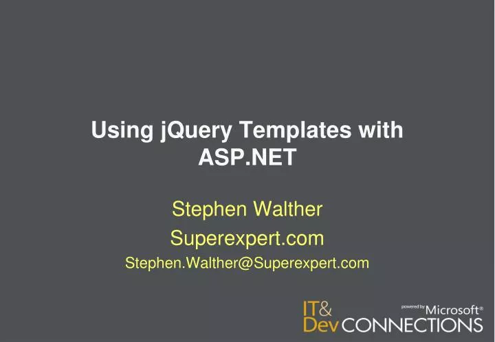 using jquery templates with asp net