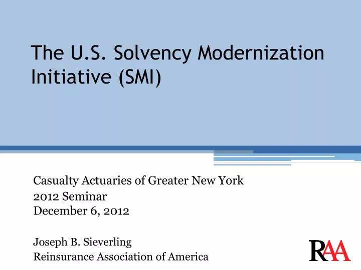 the u s solvency modernization initiative smi