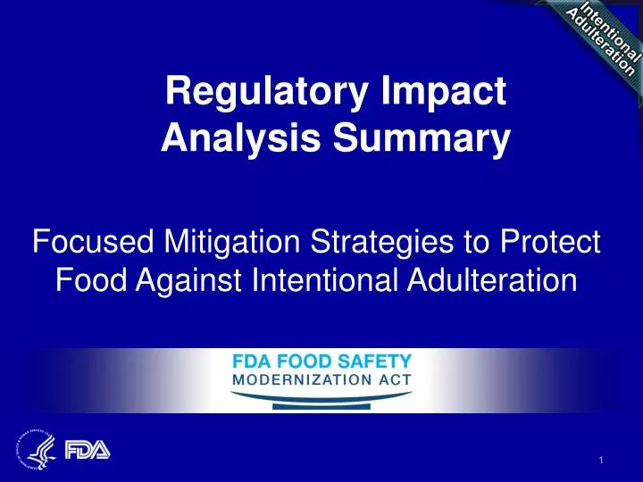 focused mitigation strategies to protect food against intentional adulteration
