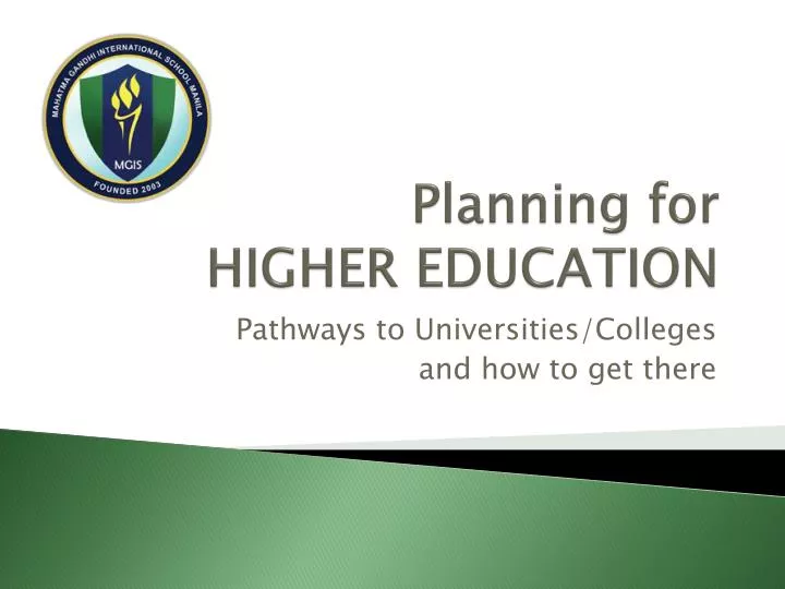 planning for higher education