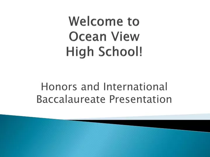 welcome to ocean view high school
