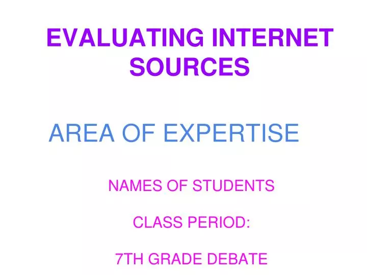 evaluating internet sources