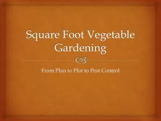 Square Foot Vegetable Gardening