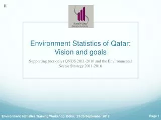 Environment Statistics of Qatar: Vision and goals
