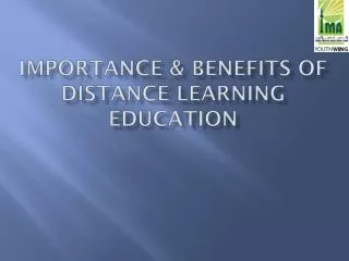 Importance &amp; Benefits of distance learning education