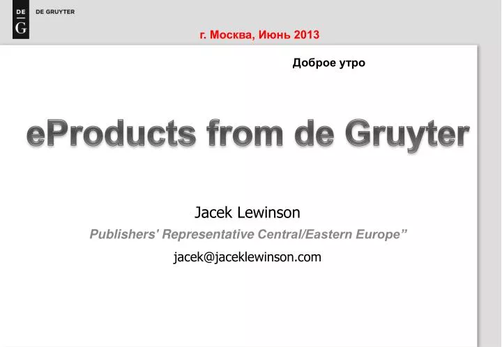 jacek lewinson publishers representative central eastern europe jacek@jaceklewinson com