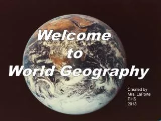 Welcome to World Geography