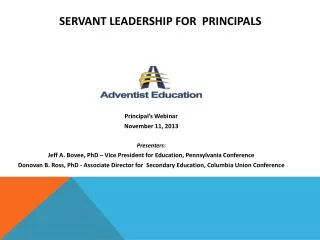 Servant Leadership for Principals