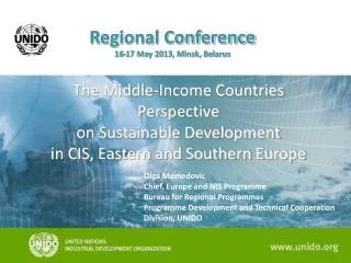 The Middle-Income Countries Perspective on Sustainable Development in CIS, Eastern and Southern Europe