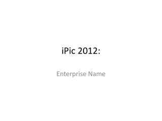 iPic 2012: