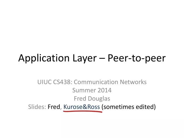 application layer peer to peer