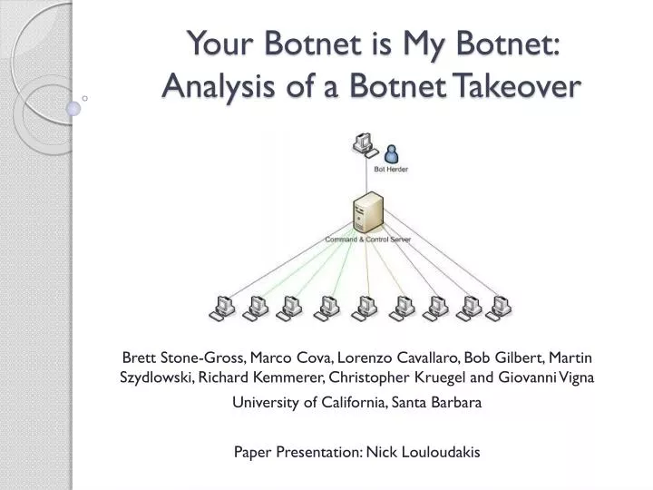 your botnet is my botnet analysis of a botnet takeover