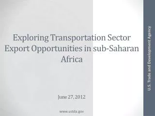 Exploring Transportation Sector Export Opportunities in sub-Saharan Africa
