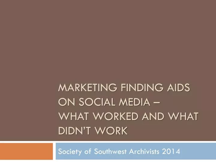 marketing finding aids on social media what worked and what didn t work