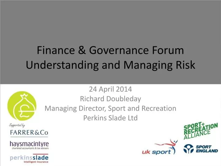finance governance forum understanding and managing risk
