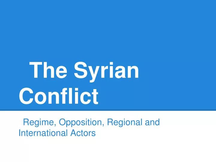 the syrian conflict