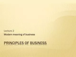 Principles of business