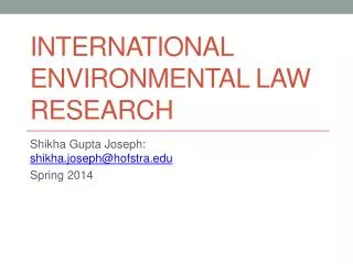 International Environmental law research