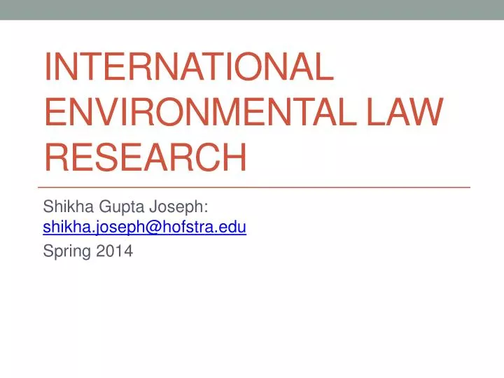 international environmental law research