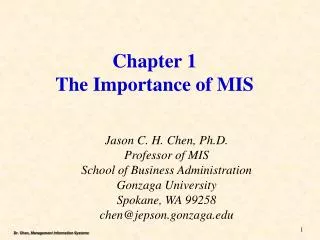 Chapter 1 The Importance of MIS