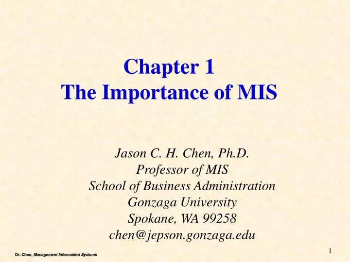 chapter 1 the importance of mis