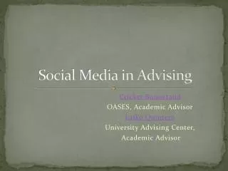 Social Media in Advising