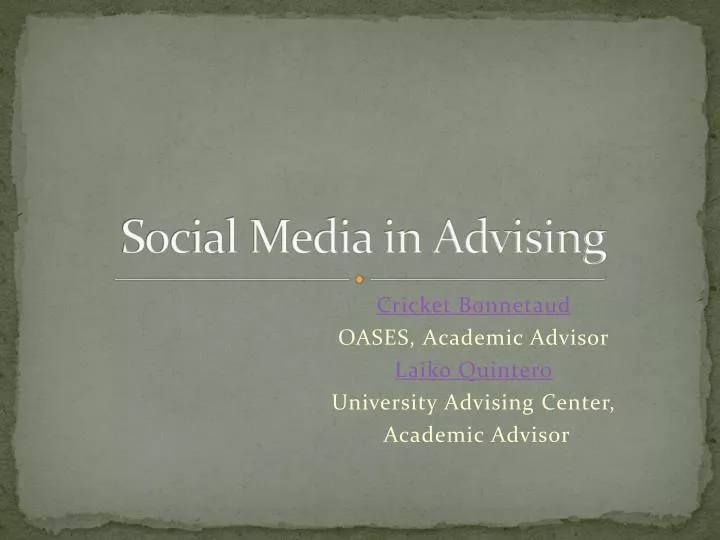 social media in advising