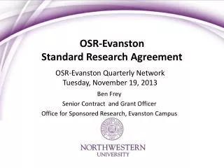 OSR-Evanston Standard Research Agreement