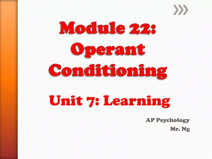 unit 7 learning
