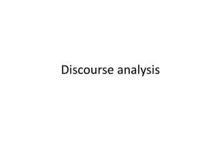 Discourse analysis
