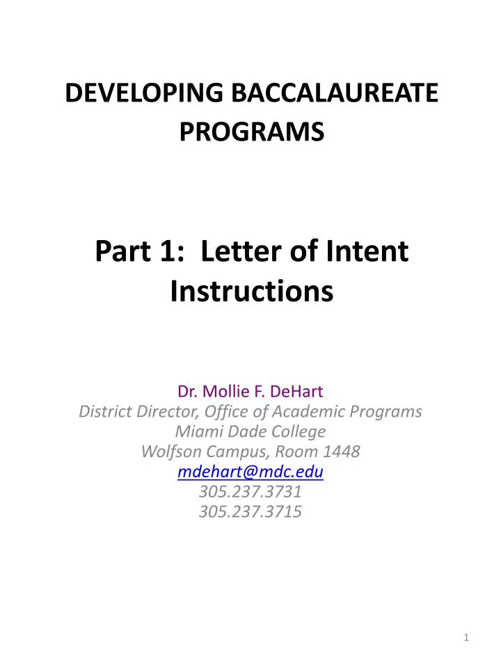developing baccalaureate programs part 1 letter of intent instructions