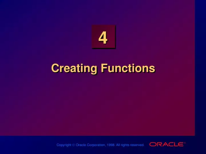 creating functions