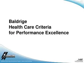 Baldrige Performance Excellence Program | www.nist.gov/baldrige
