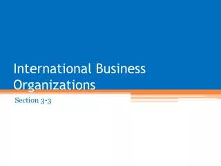 International Business Organizations