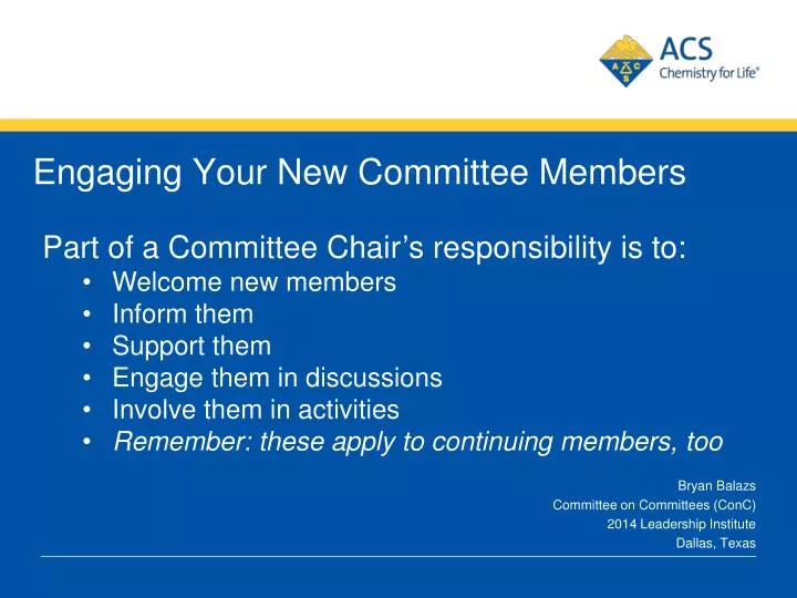 engaging your new committee members