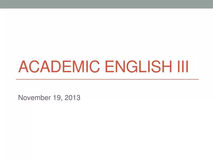 academic english iii