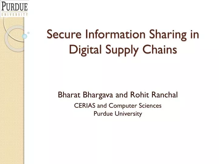 secure information sharing in digital supply chains