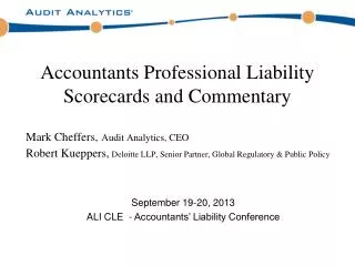 Accountants Professional Liability Scorecards and Commentary