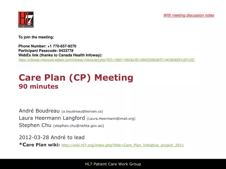 care plan cp meeting 90 minutes