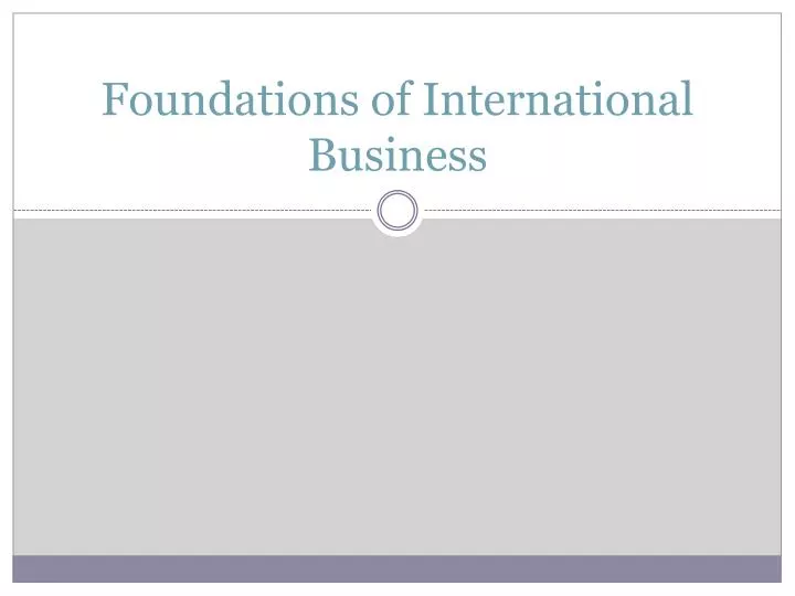 foundations of international business
