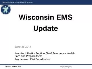 Wisconsin EMS Update