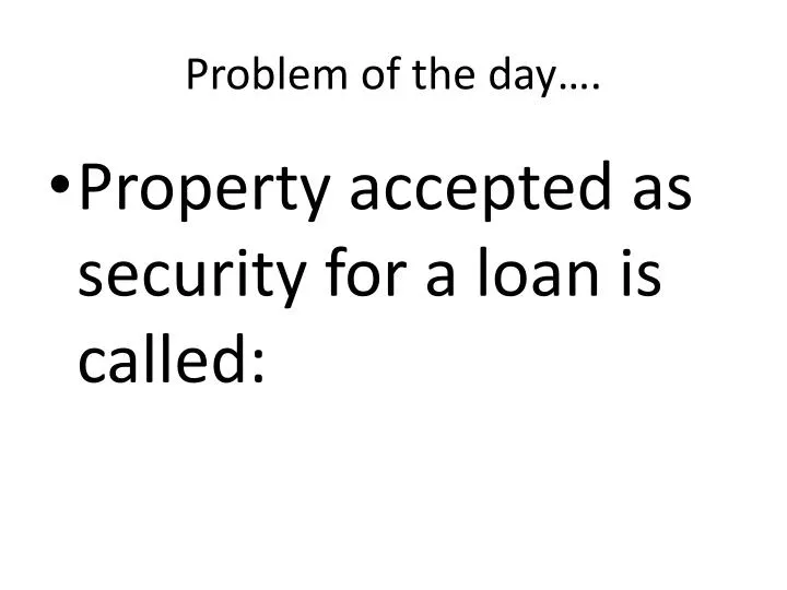 problem of the day