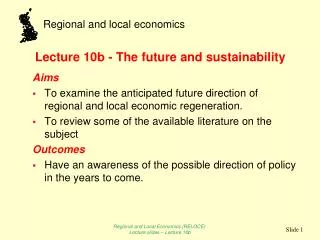 Lecture 10b - The future and sustainability